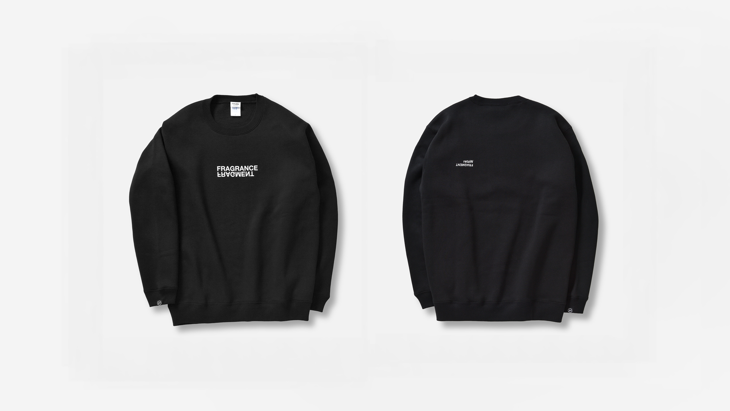 Crewneck Sweatshirt FRAGMENT FRAGRANCE logo / BLACK | retaW